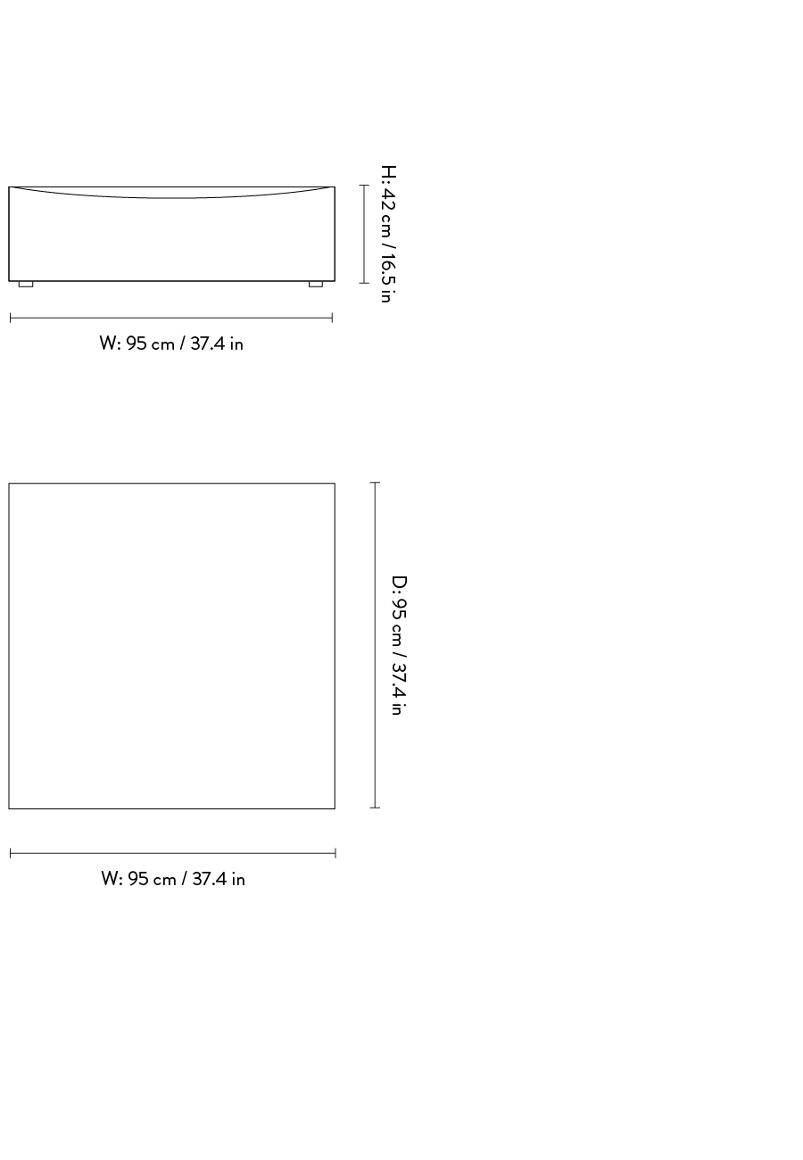Dimension drawing for Catena Pouf Square S500 - Hot Madison - Sand